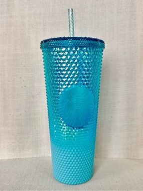 Starbucks 24oz Gradient Blue Ombre Bling Studded Tumbler Winter 2023